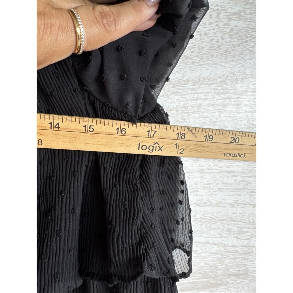 Zara layered Swiss dot blouse Sheer Fabric Bow Neckline  Small - Picture 6 of 8